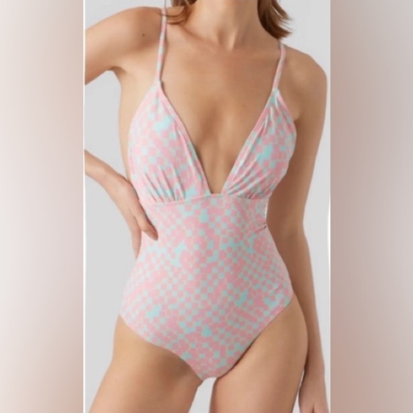 Vero moda VIP one piece swimsuit with scrunch ties. Size S. NWOT! - Picture 1 of 10